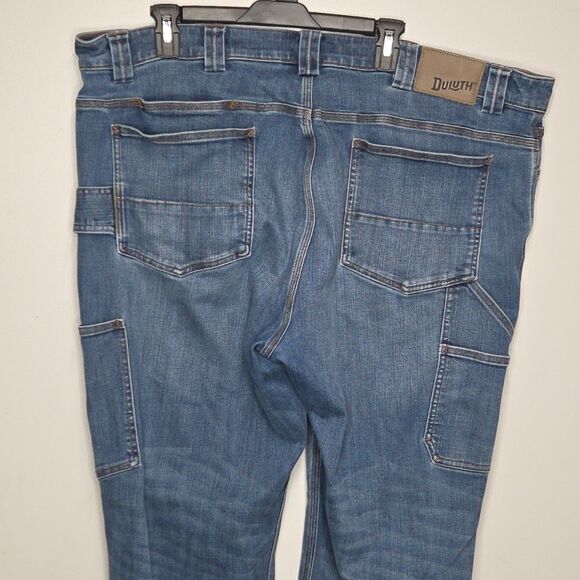 Duluth Trading Co. Mens 44X34 Med Wash Straight Leg Heavy Duty Work Blue 1 - Picture 4 of 9
